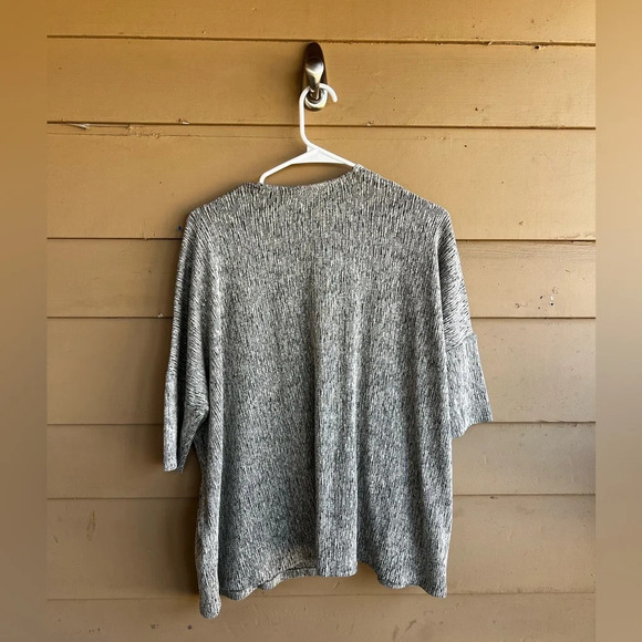 Pure Jill Linen Blend Lagenlook Short Sleeve Neutral Knit Cardigan Women’s MP - Picture 5 of 5